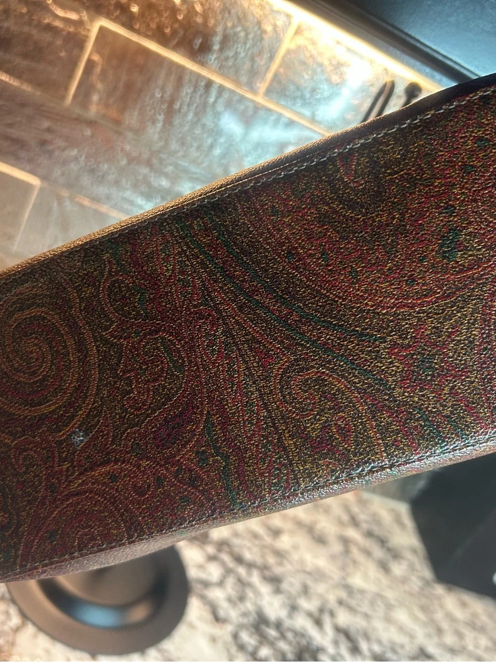 Etro Ultra Rare Tortoise Chain Paisley-Print Tote like New!